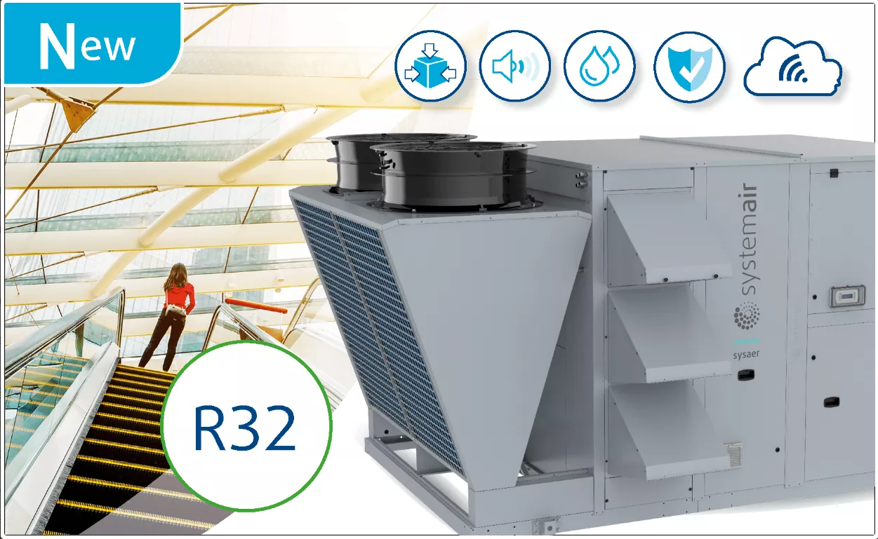 The new Systemair rooftops range is operating with the R32 refrigerant