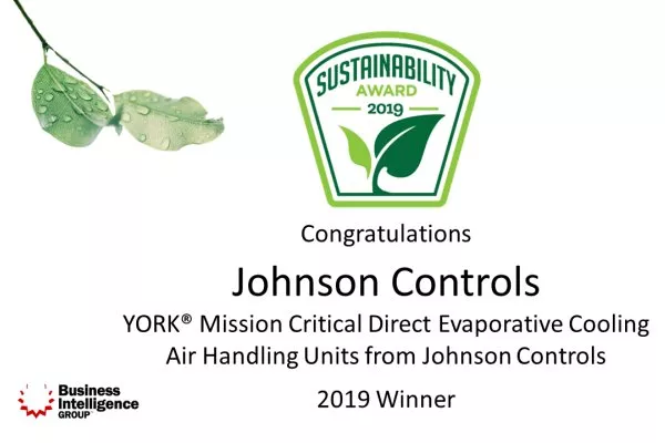 Johnson Controls Data Centers Solutions awarded Sustainability Product of the Year by The Business Intelligence Group