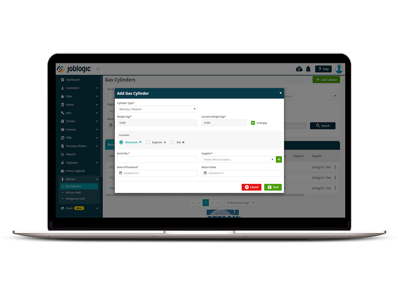 New Joblogic Refcom Software Module Ensures Fast and Accurate F-Gas Compliance