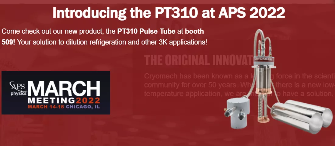 Cryomech Introduces New PT310 Pulse Tube Cryocooler
