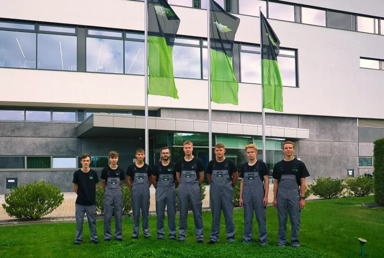 The new apprentices at the BITZER factory in Schkeuditz, Germany