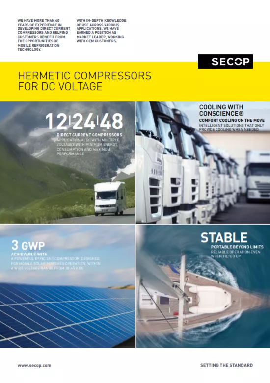New DC Voltage Compressors Catalog and Quick Reference Brochure Available for Download
