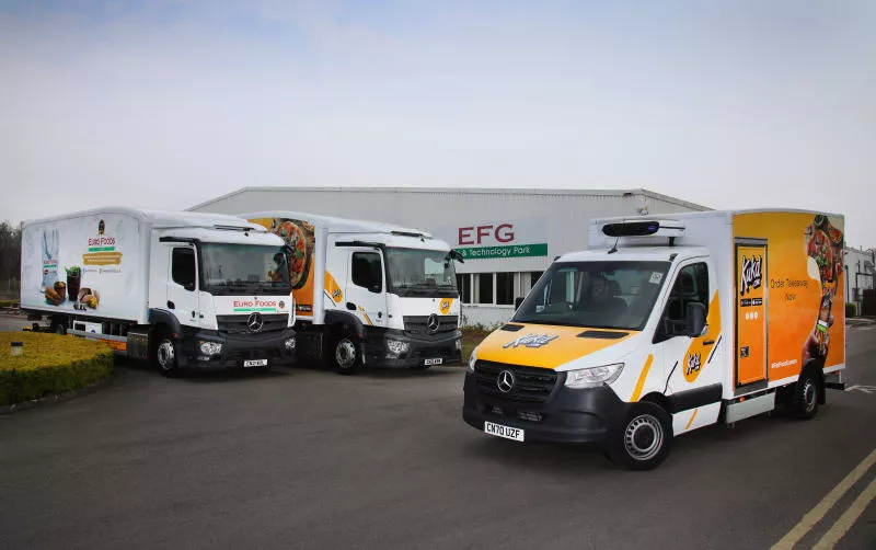 Euro Foods has taken delivery of 16 new trucks with Carrier Transicold refrigeration systems