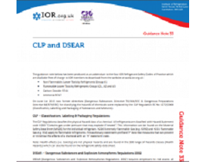 New guidance note on CLP and DSEAR now available