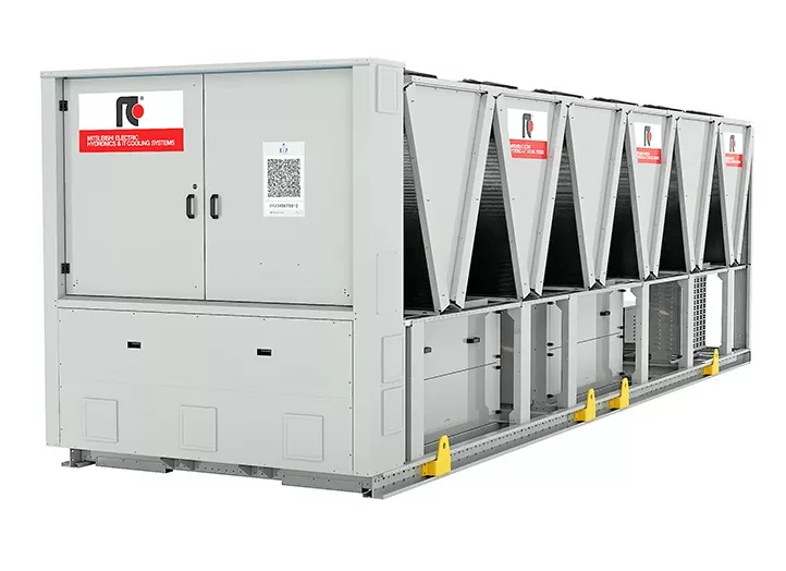 The new air-cooled chiller with inverter screw compressors and HFO 1234ze refrigerant