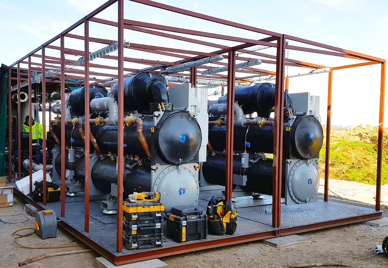 The Carrier heat pumps are being used to dry Lucerne hay
