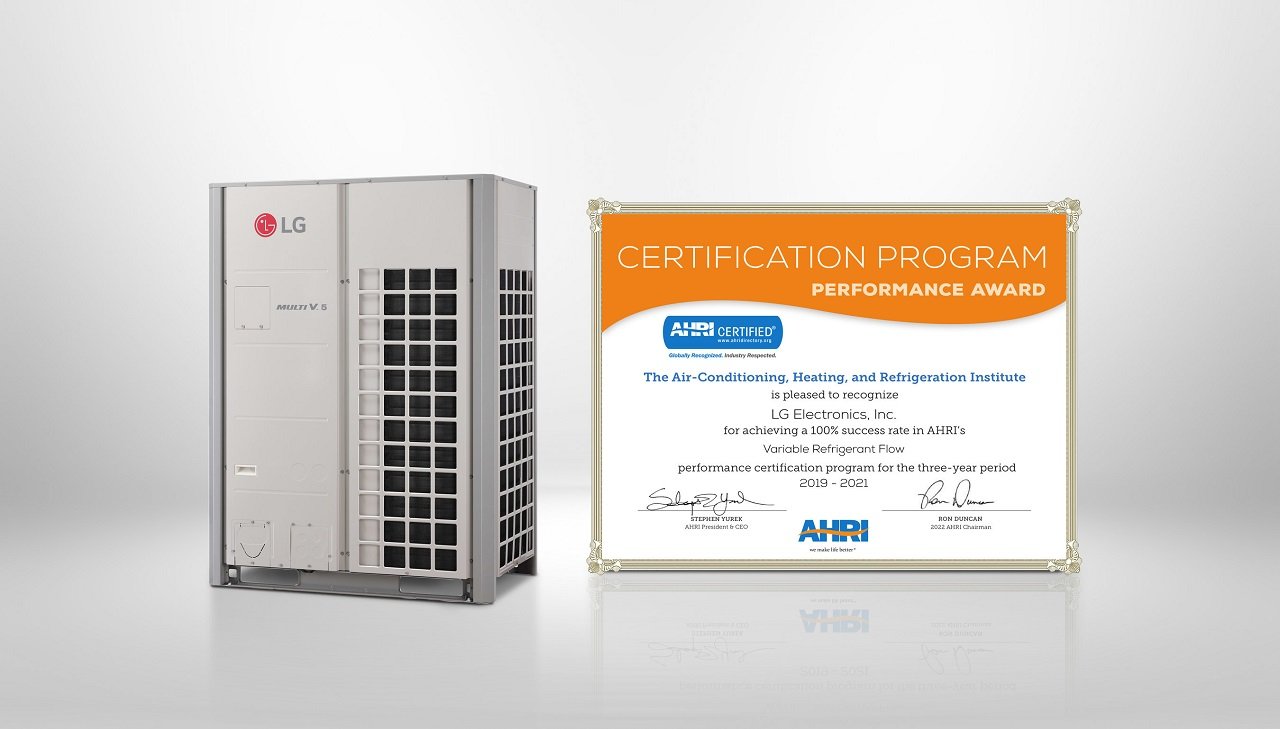 LG receives AHRI Performance Award for fifth consecutive year