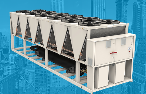 The new air cooled liquid chiller Clivet SCREWLine4-i with R1234ze refrigerant