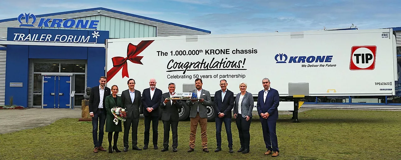 The 1,000,000th Krone chassis a Cool Liner for TIP Trailer Services