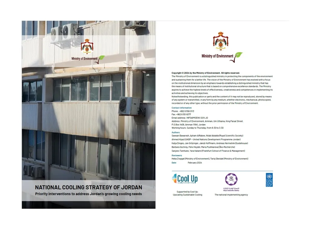 Jordan's Ministry of Environment published Jordan's National Cooling Strategy
