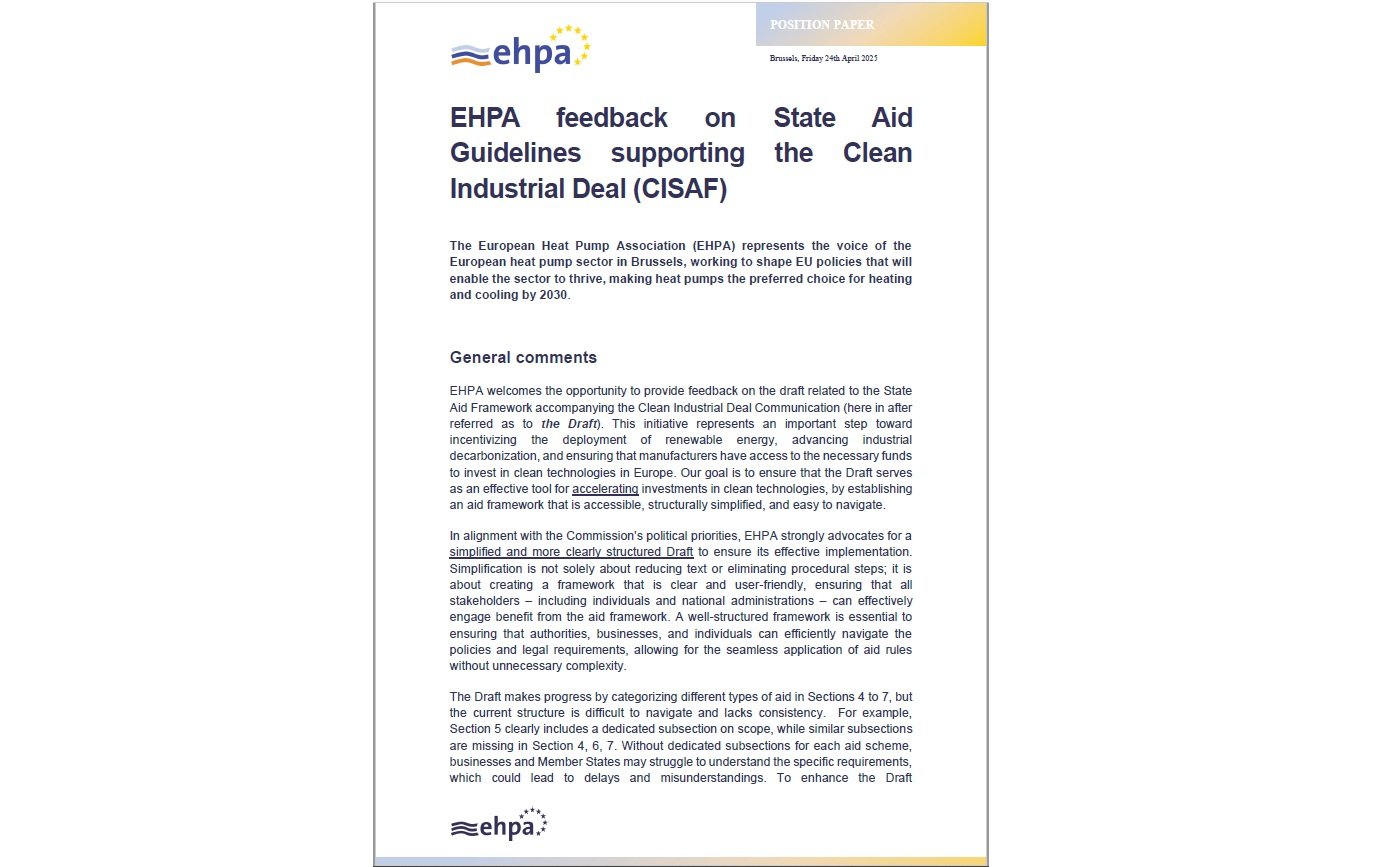 EHPA Calls for Clearer, Faster State Aid Rules to Support Clean Industrial Investments