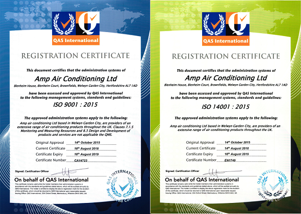 AMP has achieved an accreditation double in both environmental and quality management