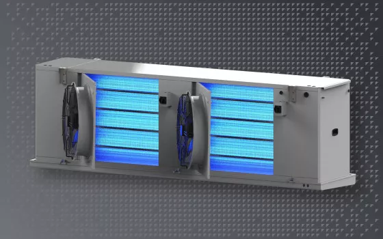 thermofin evaporators and air coolers with special lamps for UV-C disinfection