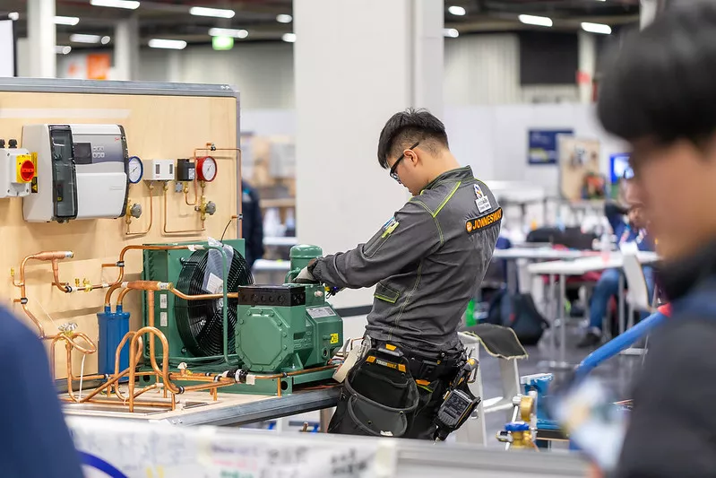 Chia-Cheng Tien, Chinese Taipei, won WorldSkills Champions 2022 Refrigeration and Air Conditioning Competition