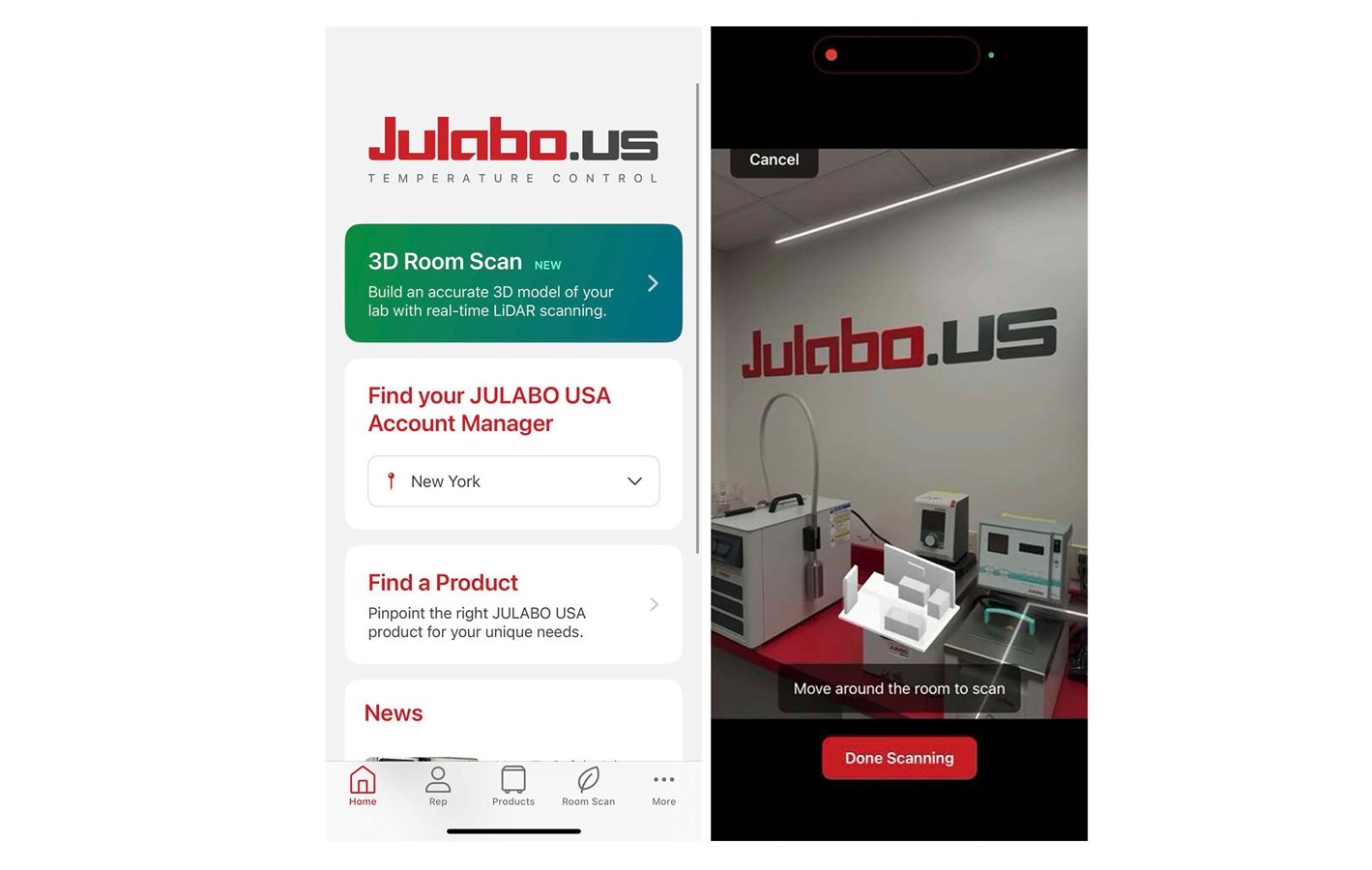 JULABO USA adds LiDAR room scans to app for lab refrigerant safety