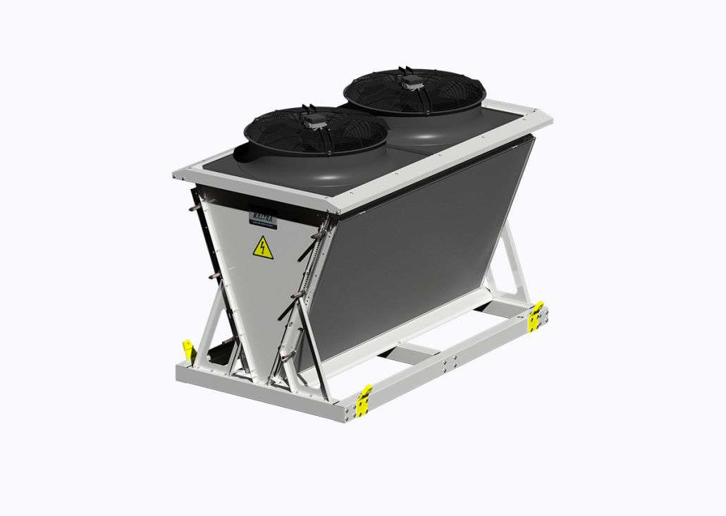Twin-slab air-cooled condenser Bora air-cooled condensers received enhanced heat exchangers