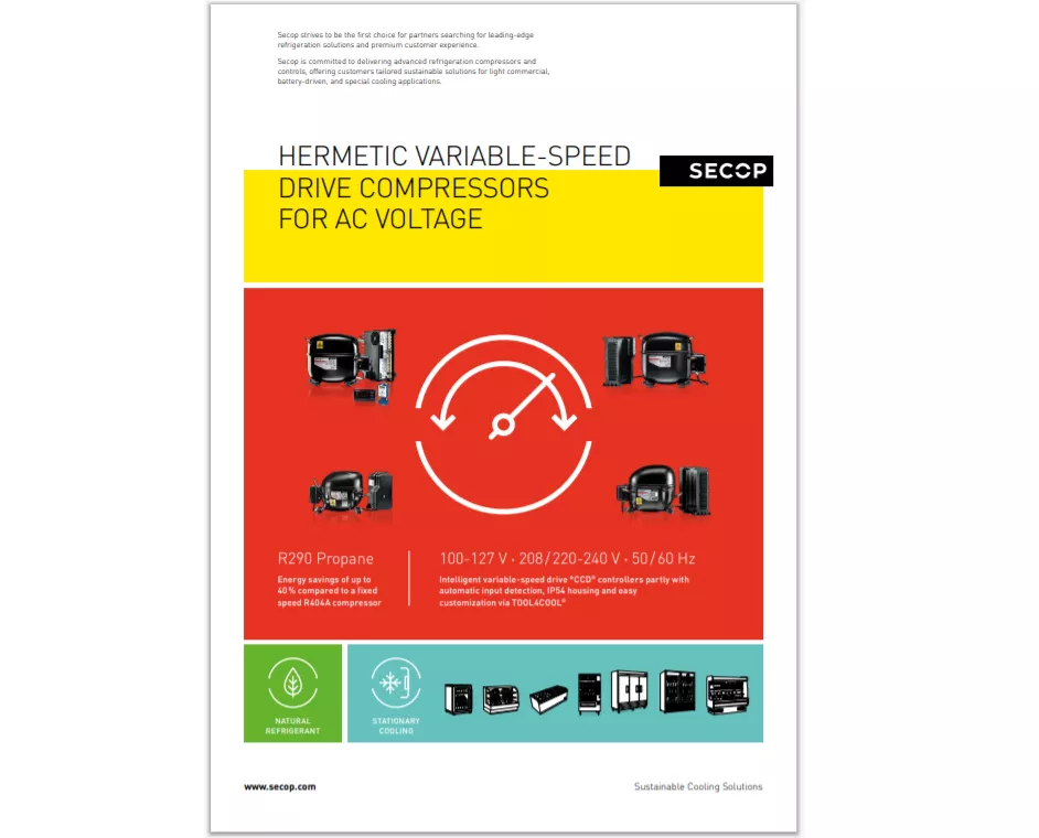 Secop Hermetic Variable-Speed Drive Compressors for AC Voltage