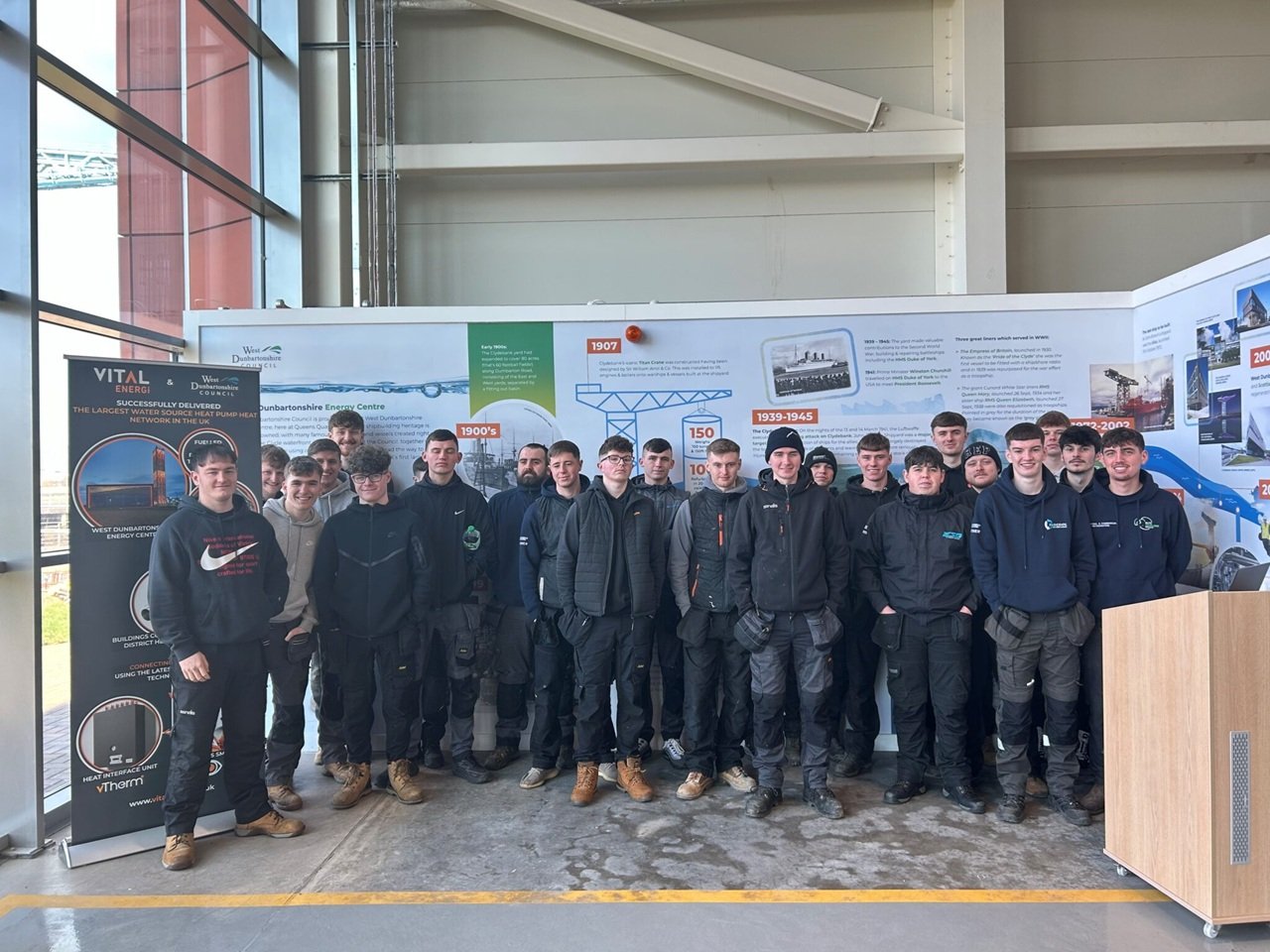 Students Visit UK’s Largest Water Source Heat Pump at Queens Quay