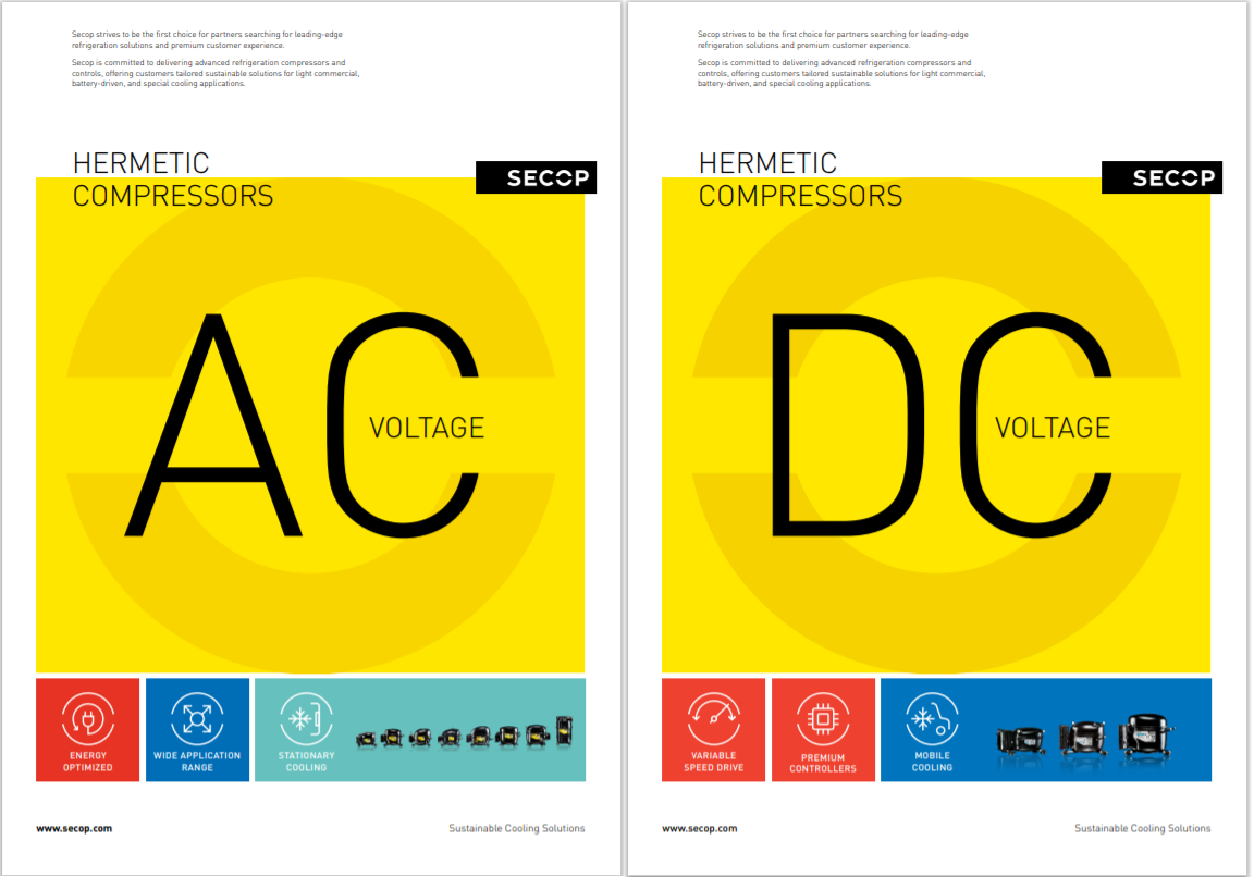 New AC & DC Voltage Compressors Secop's Catalogs Available for Download