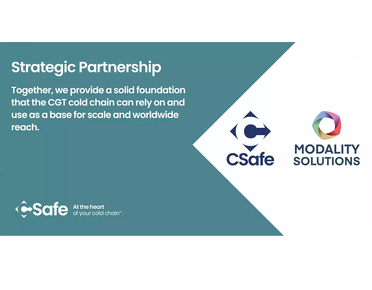 Modality Solutions and CSafe Announce Strategic Partnership to End-to-end Cold Chain Solution for Gene Therapies