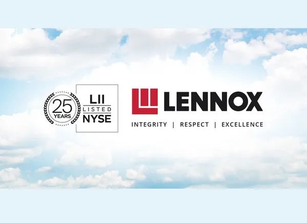 Lennox Marks 25 Years on NYSE with Closing Bell Ceremony