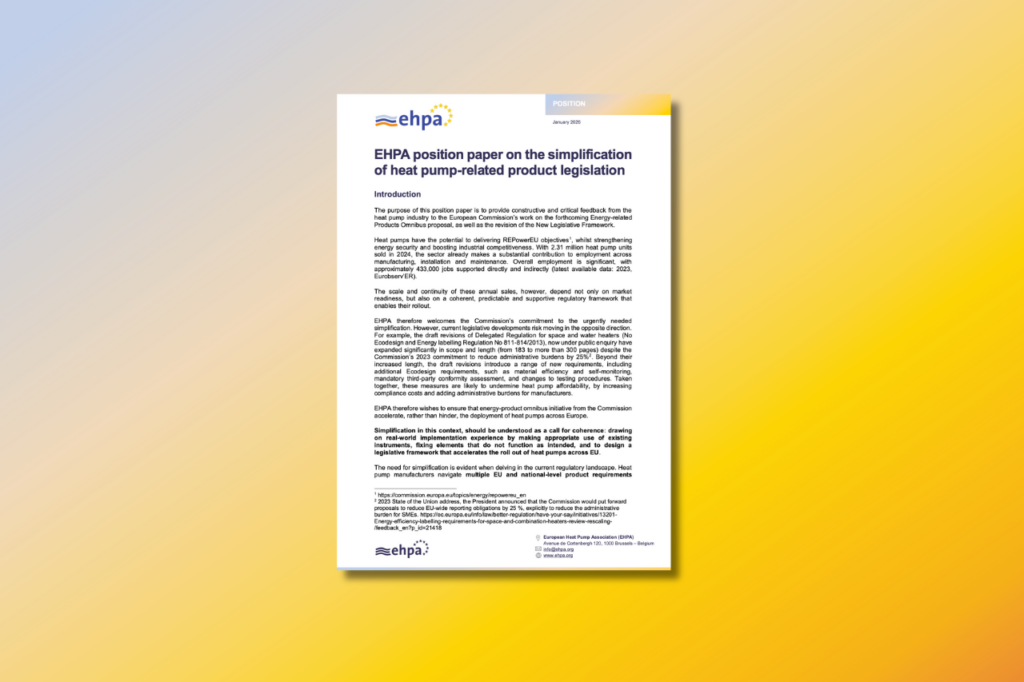 EHPA urges EU to simplify product rules for heat pumps