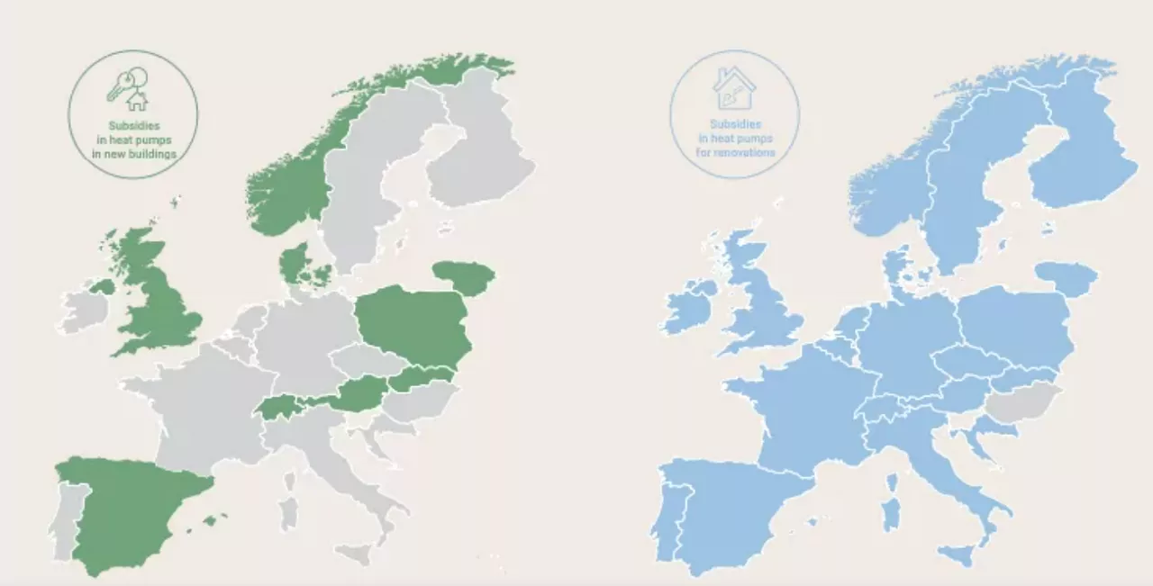 Subsidies for residential heat pumps in Europe