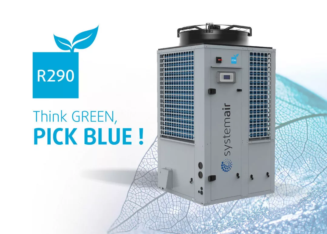 New air-cooled chiller and heat pump SYSAQUA BLUE with R290