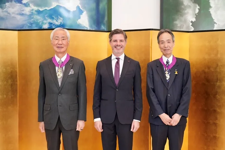 Masanori Togawa and Masatsugu Minaka honored by Kingdom of Belgium as Commander in the Order of Leopold