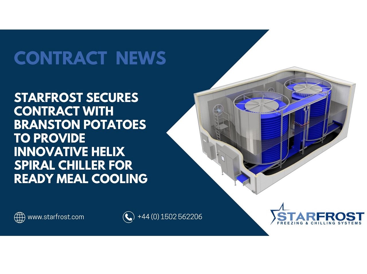 Starfrost Secures Contract to Provide Helix Spiral Chiller for Ready Meal Cooling