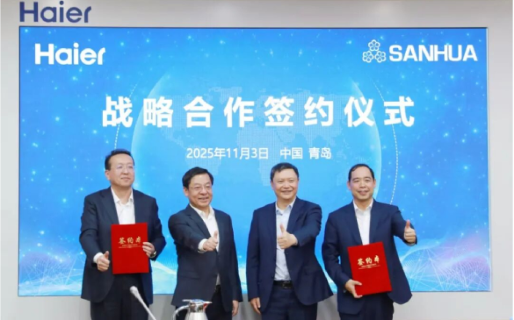 Sanhua Intelligent Controls and Haier Smart Home sign strategic agreement in China