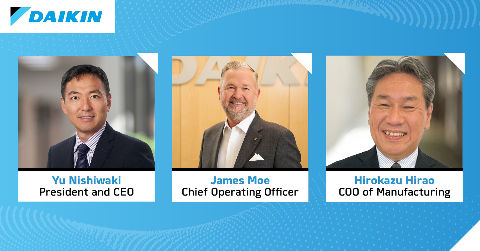 Daikin Applied appoints Nishiwaki CEO and names two COOs