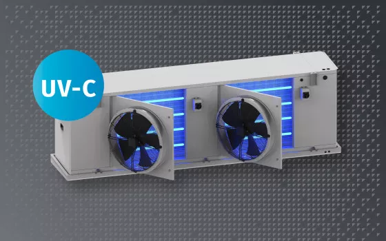 thermofin evaporators and air coolers with special lamps for UV-C disinfection