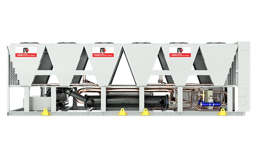 The new air-cooled chiller with inverter screw compressors and HFO 1234ze refrigerant