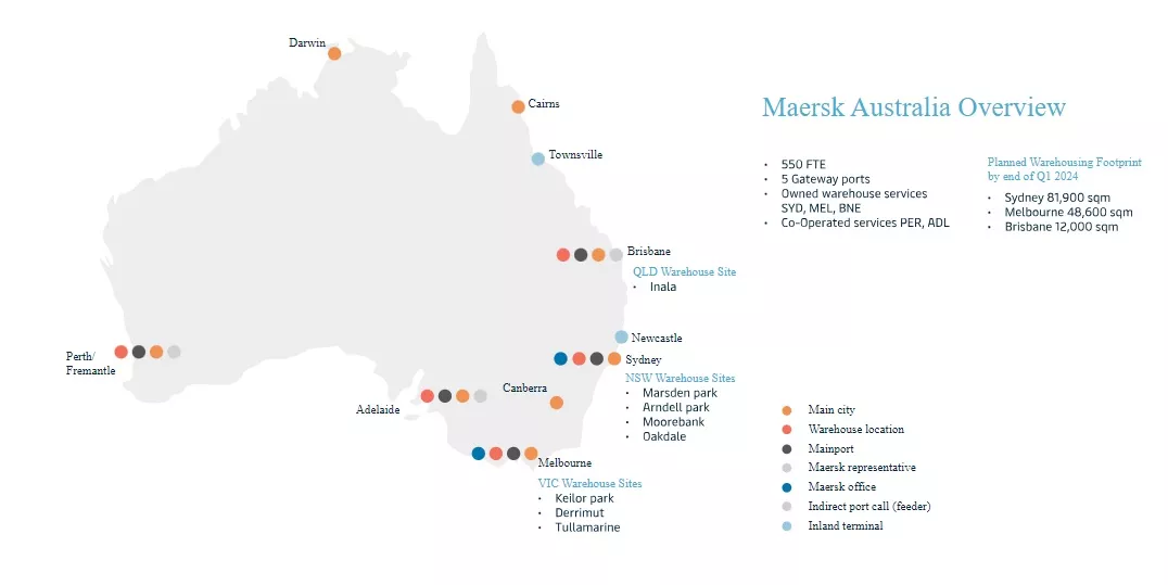 Maersk doubles down in Australia with opening of seven new facilities