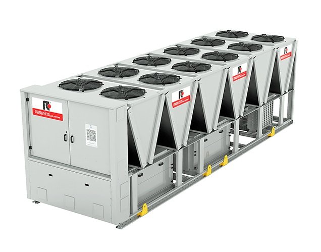 The new air-cooled chiller with inverter screw compressors and HFO 1234ze refrigerant