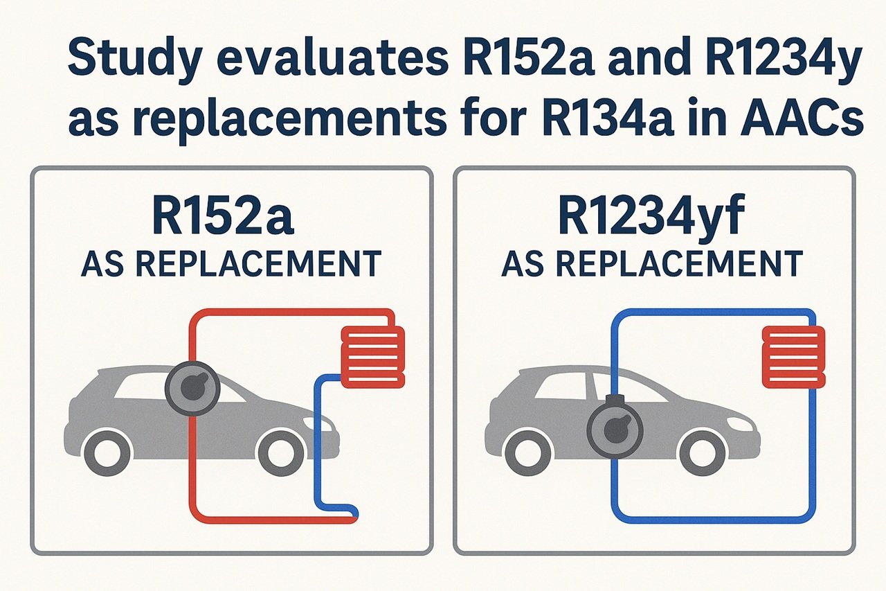 Study evaluates R152a and R1234yf as replacements for R134a in AACs