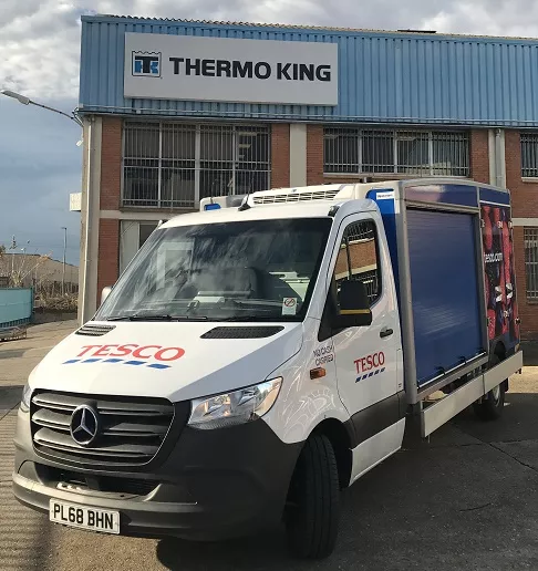 Thermo King E-200 Electric Refrigeration Unit with Hold-Over Capacity on Mercedes-Benz Sprinter Vans