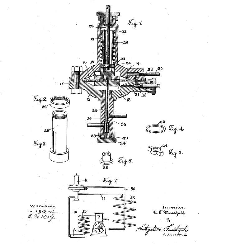 Who Patented the First Automatic Refrigerator: Marshall, 1899