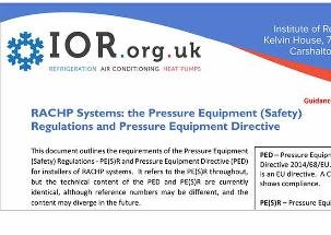 IOR Guidance Note on Pressure Equipment Regulations