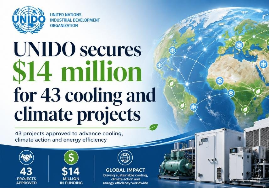 UNIDO asegura 14 millones de dólares para 43 proyectos de refrigeración y clima