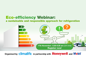 Climalife will present an eco-efficiency approach for refrigeration at a webinar