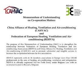 Renewal of the Memorandum of Understanding between REHVA and CAHVAC