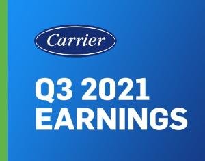 Carrier Reports Third Quarter 2021 Results