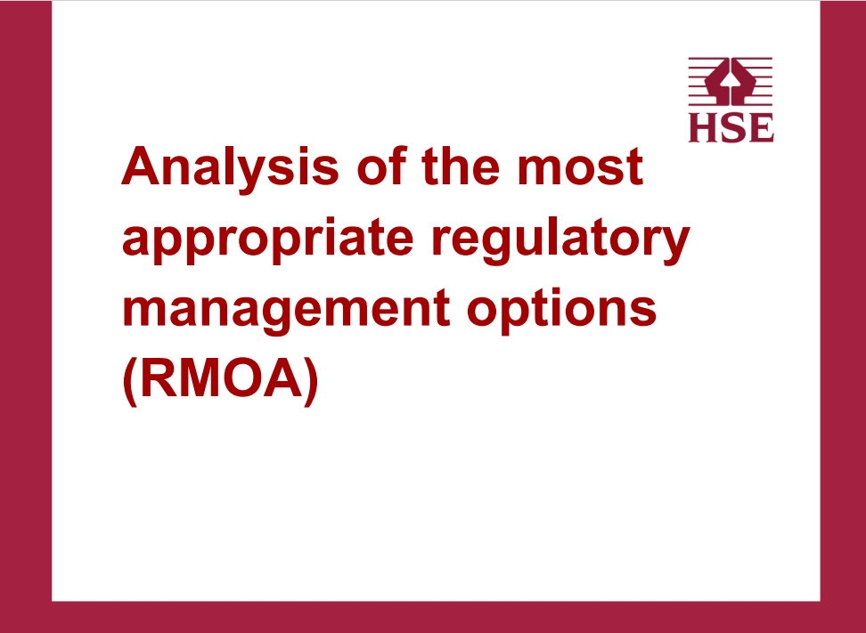 Analysis of the most appropriate regulatory management options
