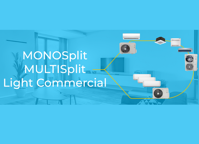 Clivet offers a Monosplit, Multisplit and Light Commercial units on R32