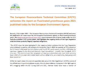 EFCTC welcomes the report on Fluorinated greenhouse gases 2021