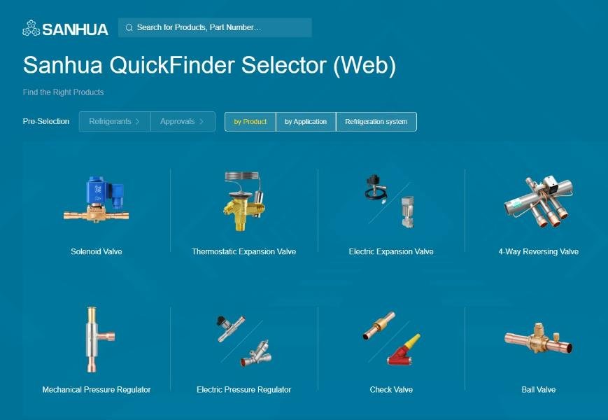 Sanhua offre uno strumento di selezione dei componenti basato su browser