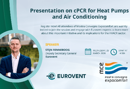 Eurovent presenterà le linee guida sul PCR per le pompe di calore a MCE 2026