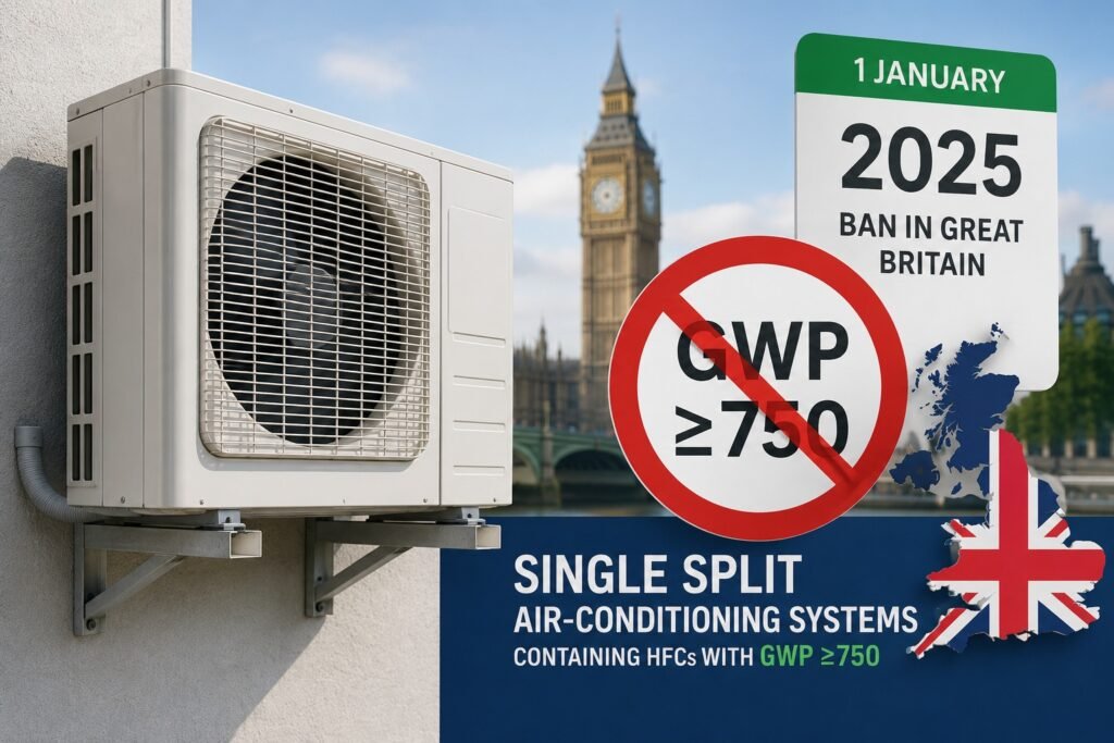 Great Britain updates guidance on 2025 split AC F-gas ban